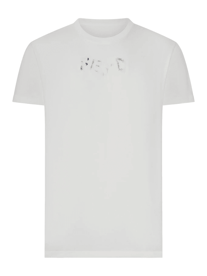 WHITE COTTON T-SHIRT WITH FRONT LOGO - Fendi - Man