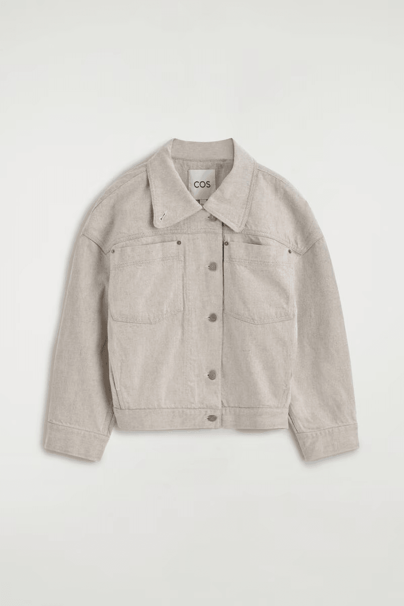 Funnel-Neck Denim Jacket