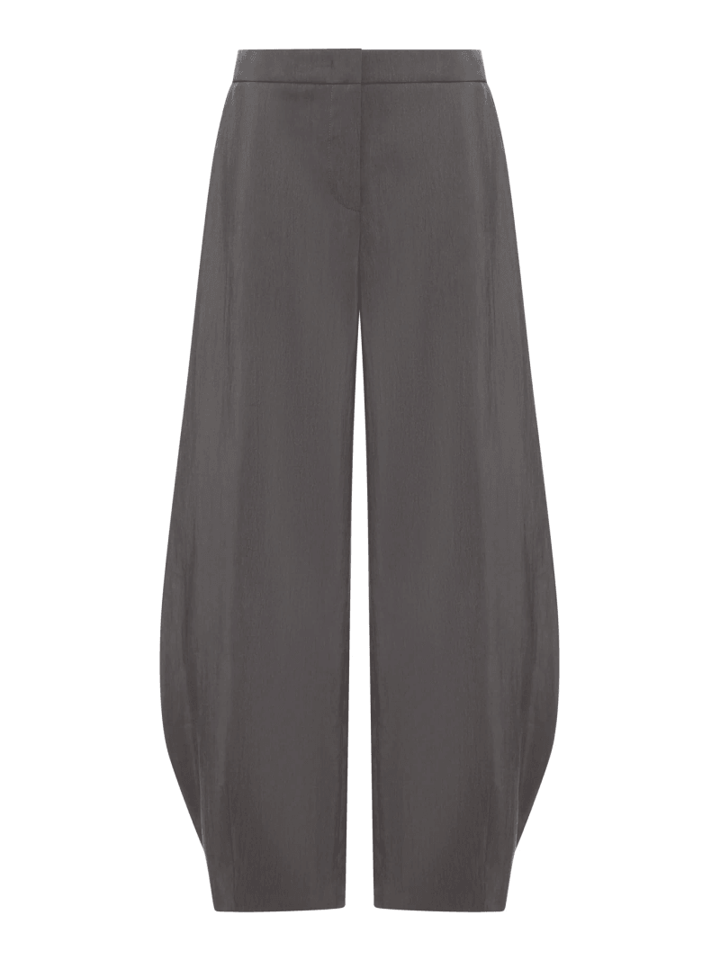 SILK ROUND HEM TROUSERS - Giorgio Armani - Woman