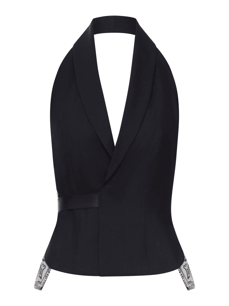 TAILORED VEST WITH BANDANA INSERTS - Seafarer - Woman