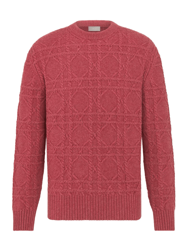 PINK CABLE KNIT CASHMERE SWEATER - Christian Dior - Man