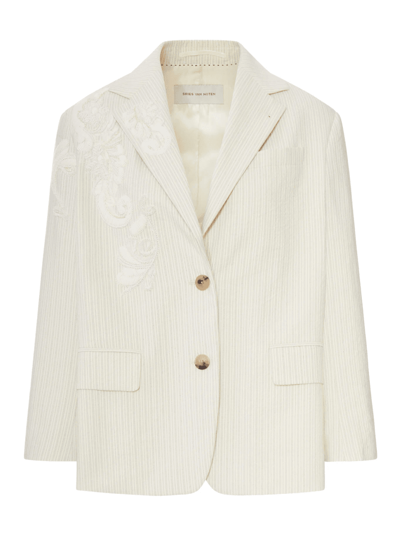SINGLE-BREASTED JACKET WITH FLORAL EMBROIDERY - Dries Van Noten - Woman