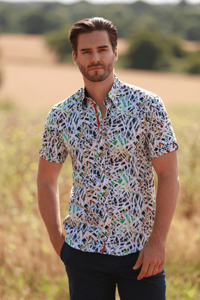 ABSTRACT MEN SHORT SLEEVE