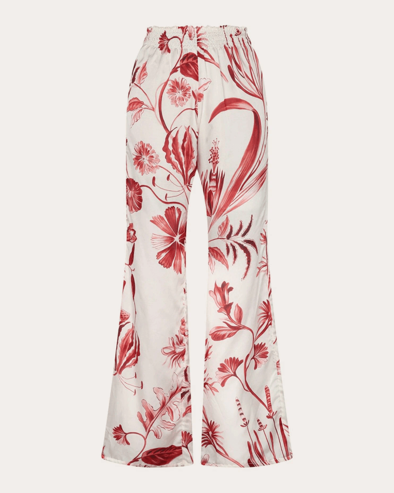 Aguaclara Women's La Vie Rouge Cotton Silk Pull-On Pants in Red Cotton/Silk