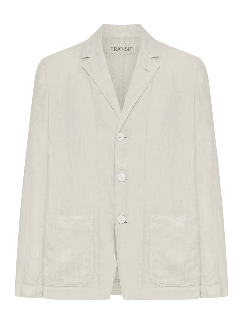 SINGLE-BREASTED TAILORED LINEN JACKET - Transit - Man