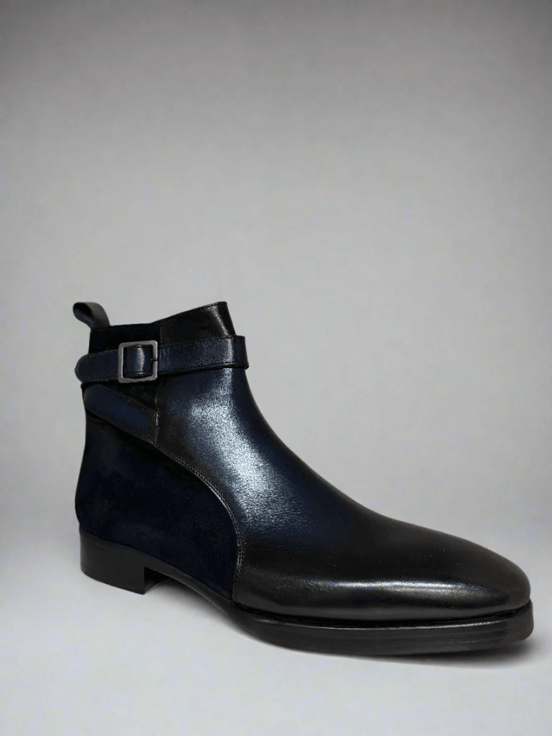 SUEDE + LEATHER HAND PAINTED BOOT - Q - 02 - 8340
