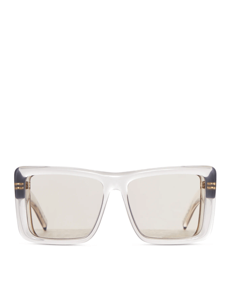 TRANSPARENT SQUARE SUNGLASSES WITH OVERSIZED INJECTION FRAME AND NYLON LENSES - Saint Laurent - Man
