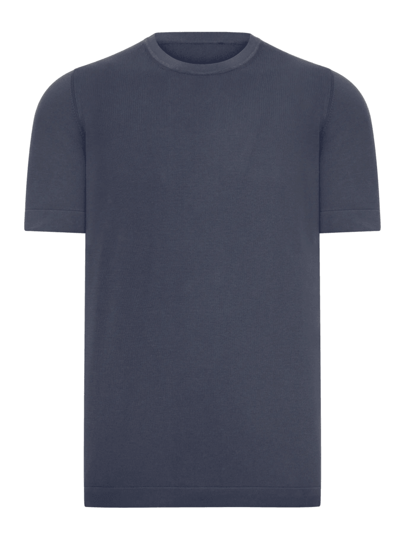 SHORT-SLEEVED COTTON KNITTED T-SHIRT - Nome G - Man