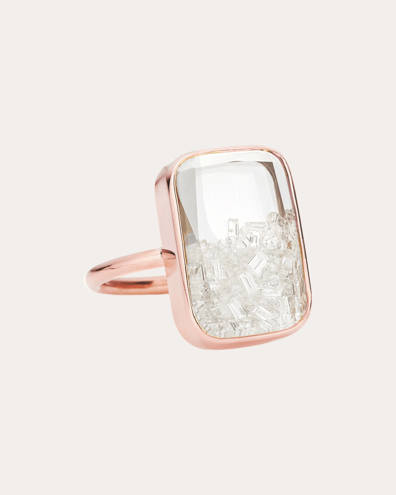 Moritz Glik Women's Diamond & 18k Gold Ten Fourteen Shaker Ring in Rose Gold