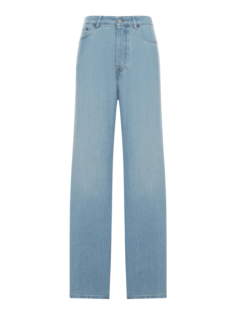 STRAIGHT LEG JEANS IN COTTON DENIM - Miu Miu - Woman