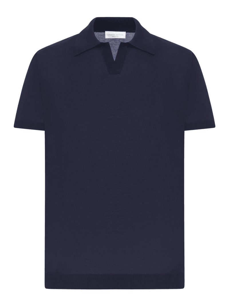 COTTON POLO SHIRT WITHOUT BUTTONS - Roberto Collina - Man