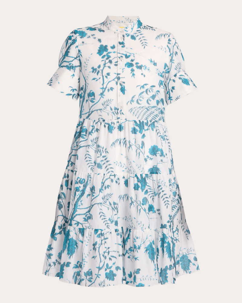 ERDEM Women's Floral Tiered Shirt Dress Cotton/Linen