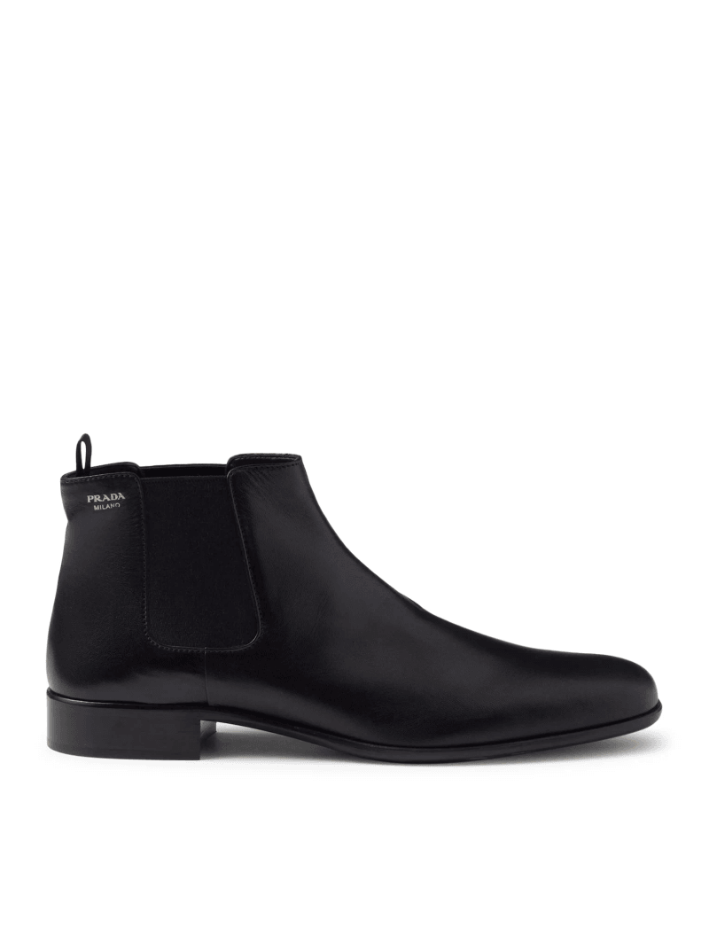 LEATHER ANKLE BOOTS - Prada - Woman