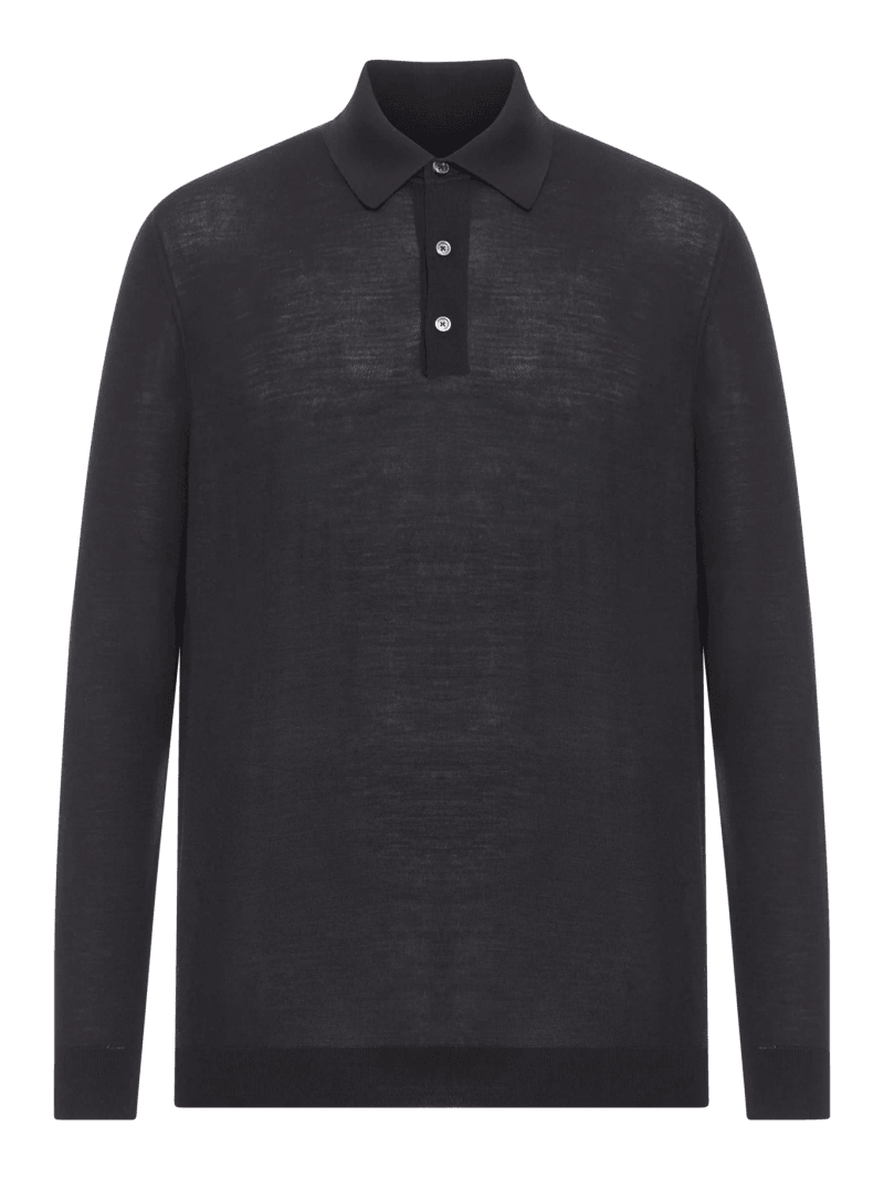 LONG-SLEEVED WOOL POLO SHIRT - Kiton - Man
