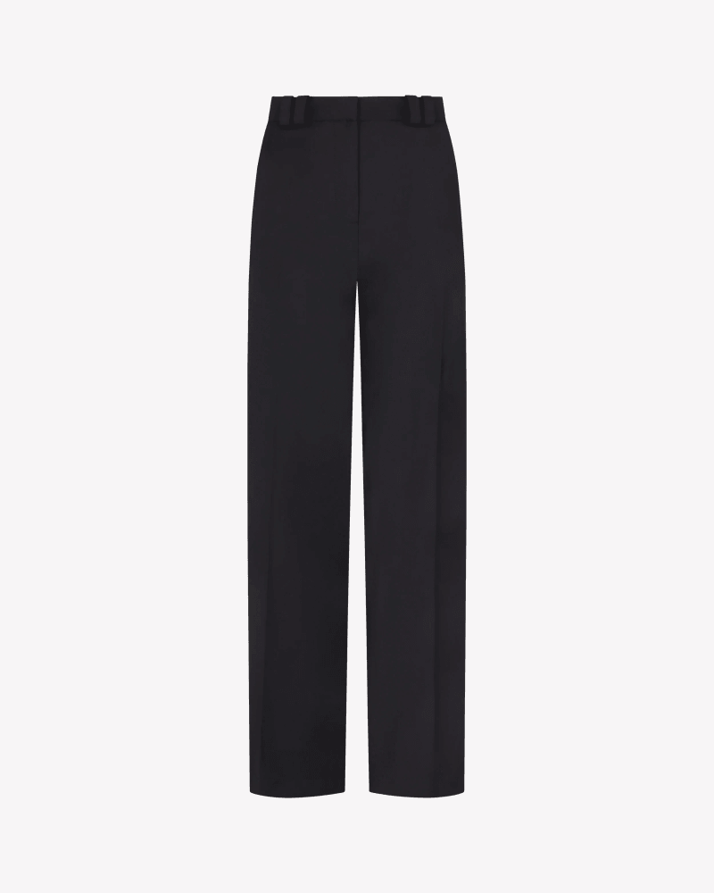 Wool Flat Fronted Jogger - Navy Blue