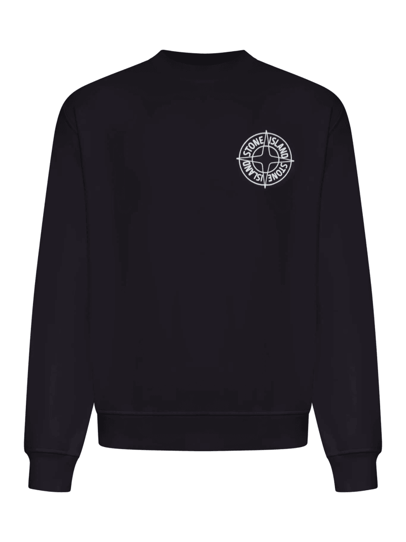 CREW NECK SWEATSHIRT WITH OUTLINE COMPASS PRINT - Stone Island - Man