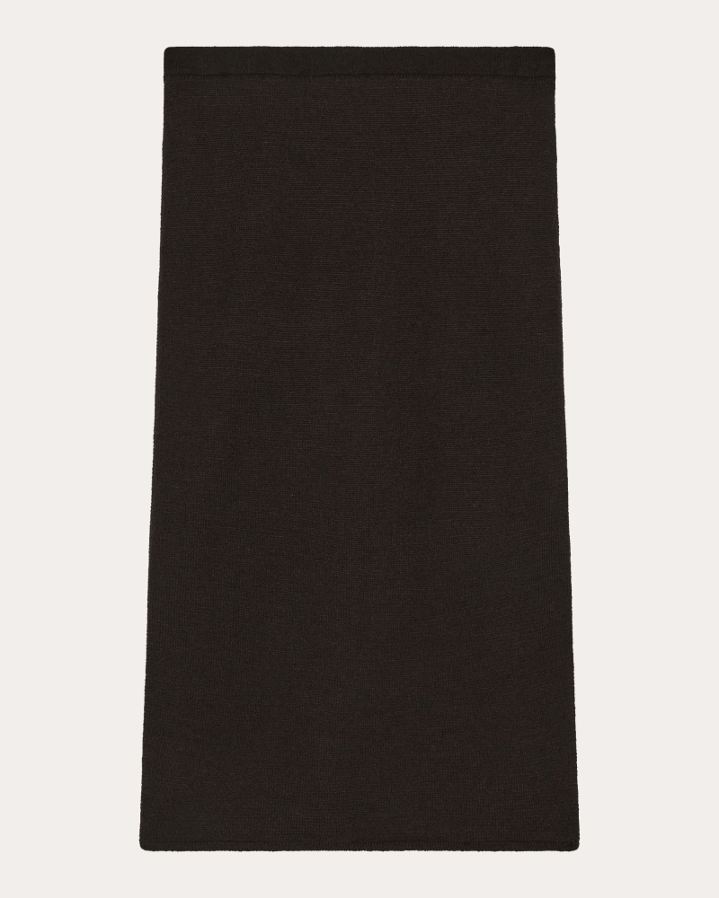 Helmut Lang Women's Sheer Wool Knit Layered Midi Skirt in Brown Wool/Polyamide