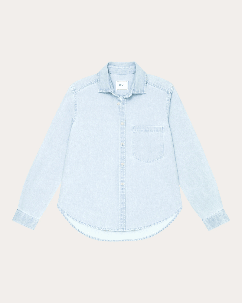 With Nothing Underneath Women's The Classic Denim Shirt in Blue Cotton/Denim