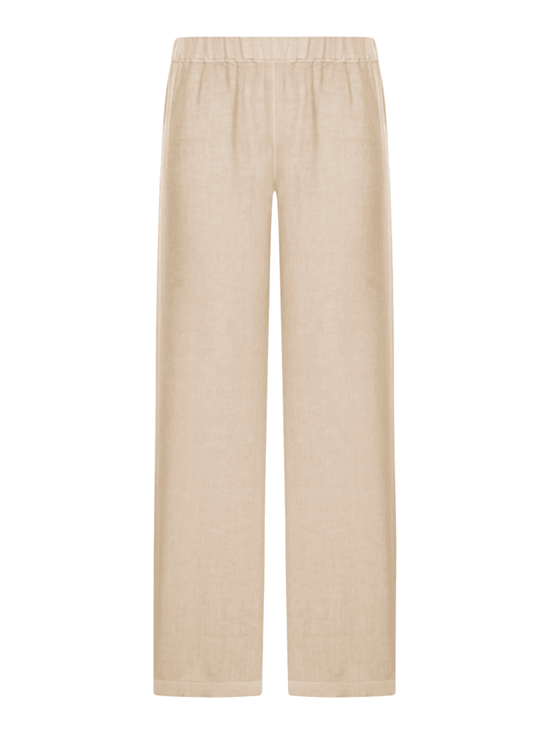 WIDE LEG LINEN TROUSERS - 120% Lino - Woman