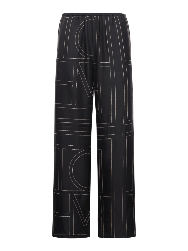 MONOGRAM SILK TROUSERS - Toteme - Woman