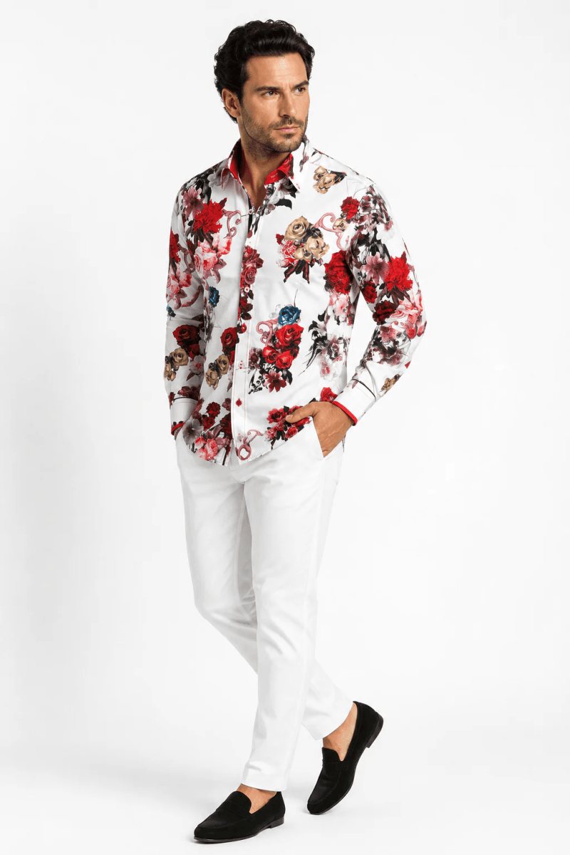 LUXURY ROSE PRINT SHIRT