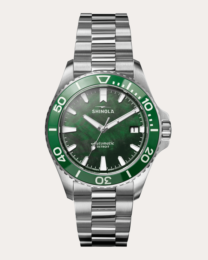 Shinola Men's Mother of Pearl Lake Ontario Monster 39mm Watch in Lake Green Stainless Steel