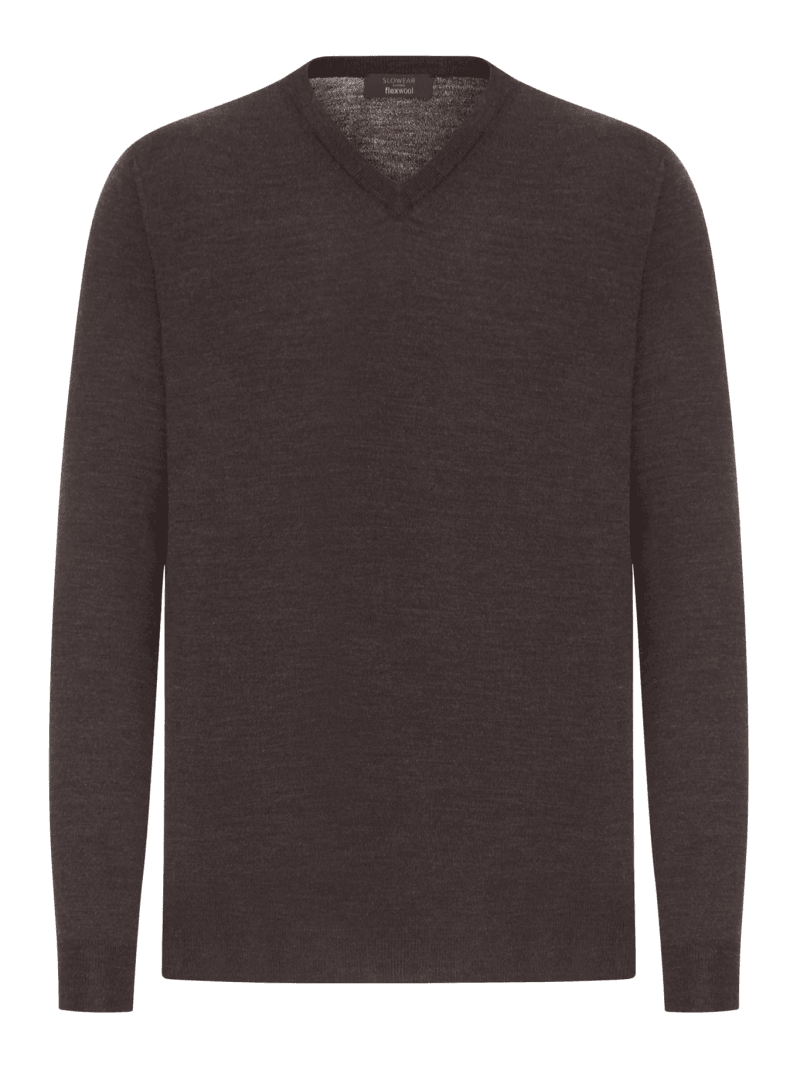 V-NECK SWEATER IN FINE COMBED WOOL - Zanone - Man