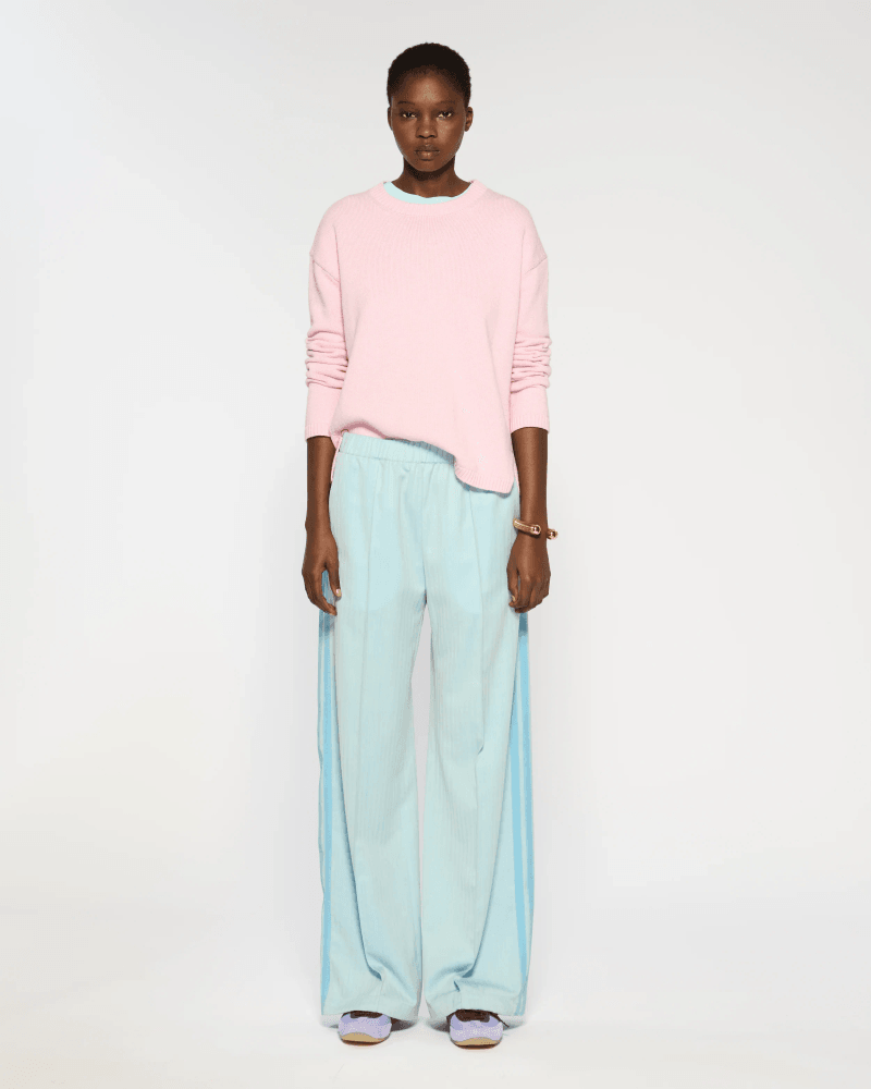 Wool Straight Leg Jogger - Sky Blue