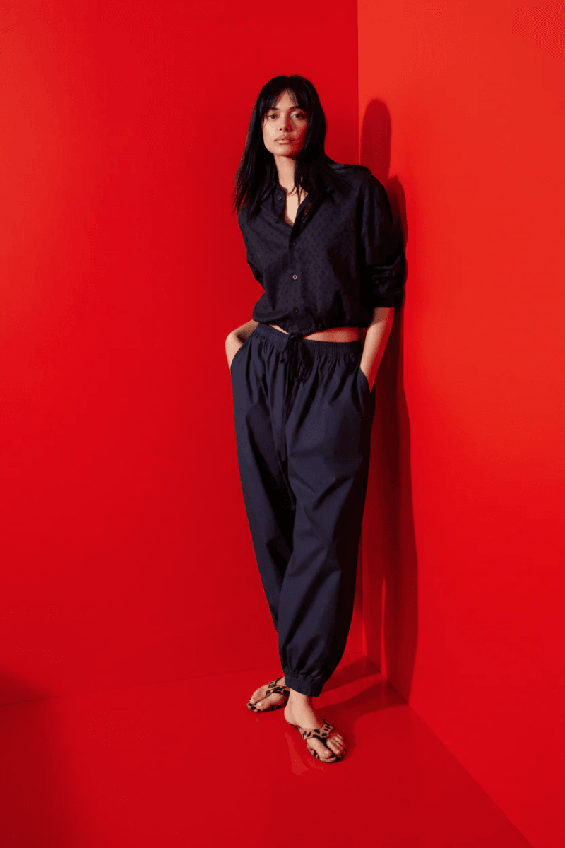 Cotton Balloon Trouser - Navy Blue