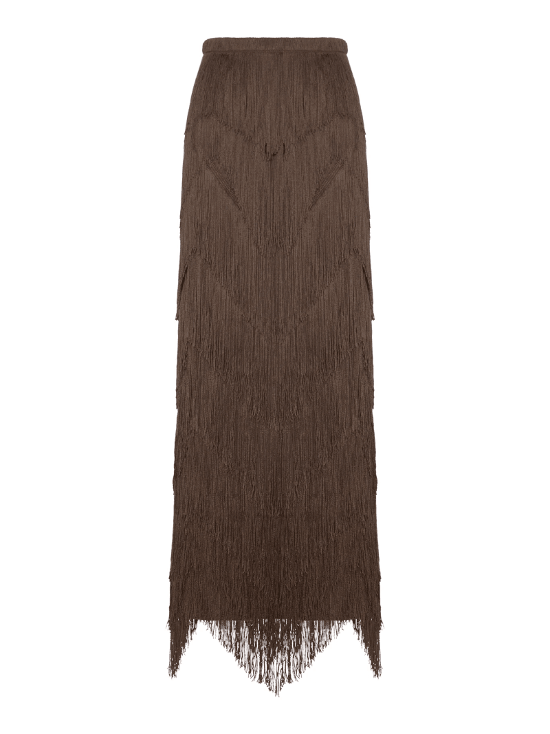 DARA LONG SKIRT WITH FRINGES - Bless - Woman