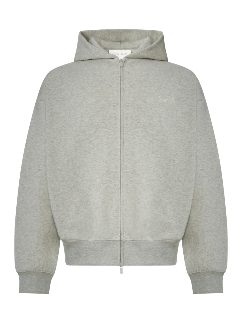 COTTON BLEND ZIP-UP HOODIE - Fear Of God Essentials - Man