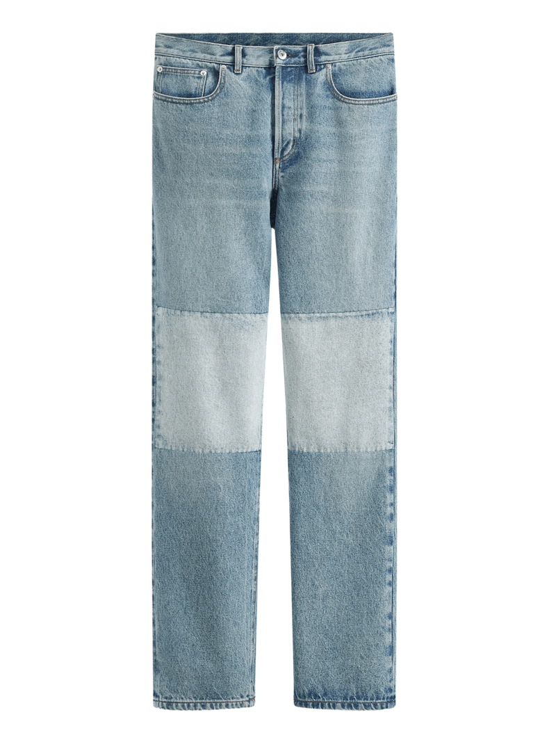 LONG REGULAR FIT JEANS IN BLUE COTTON TWILL - Christian Dior - Man