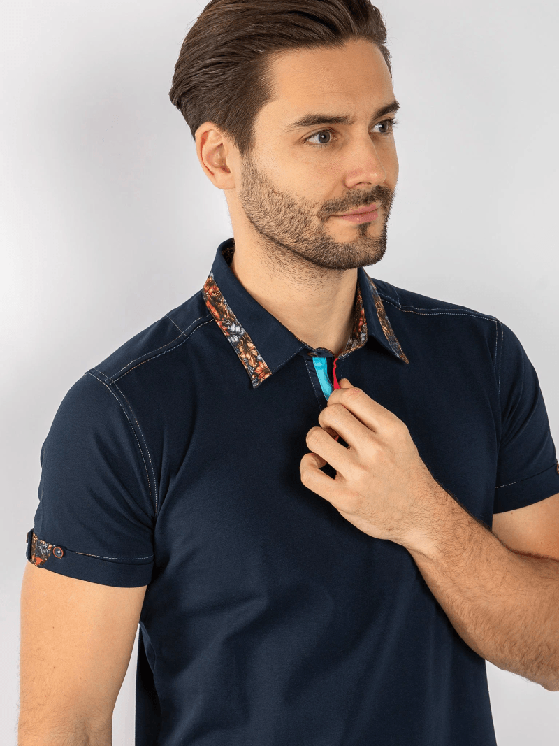 SIGNATURE POLO SHIRT WITH LEAVES INSERT