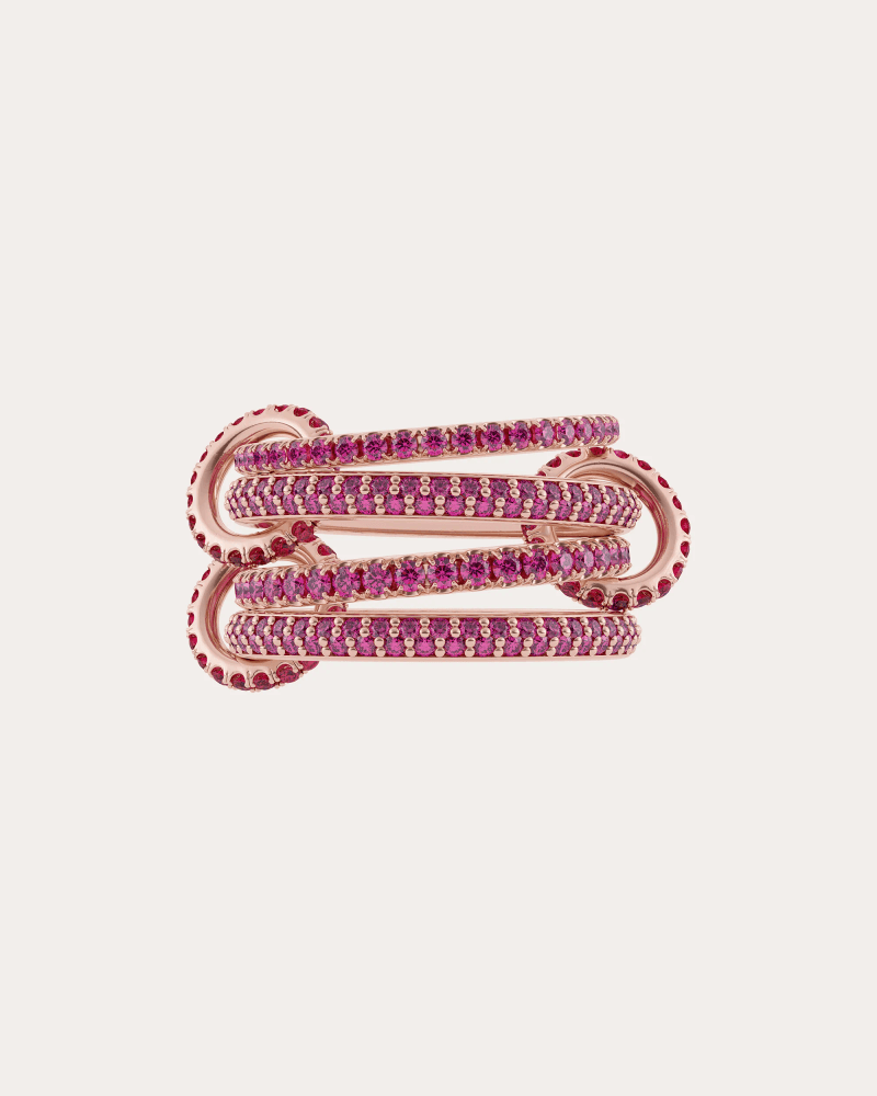 Spinelli Kilcollin Women's Ruby & Pink Sapphire 18k Gold Delphinus Petite Ring in Rose Gold