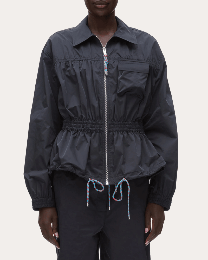 3.1 Phillip Lim Women's Ripstop Shirred Drawstring Jacket in Blue Polyester