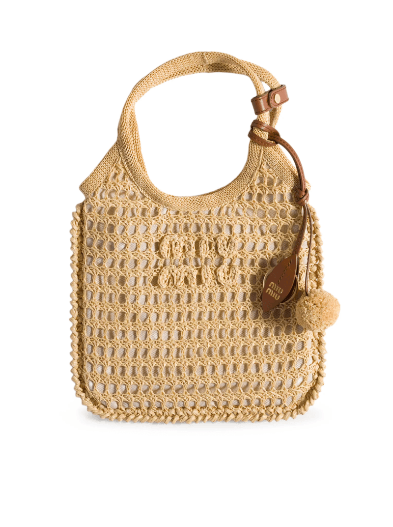 IVY RAFFIA CROCHET HANDBAG - Miu Miu - Woman