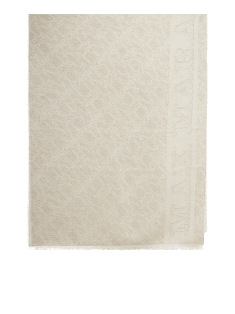 VETUSTA WOOL AND SILK SCARF WITH JACQUARD LOGO - Max Mara - Woman