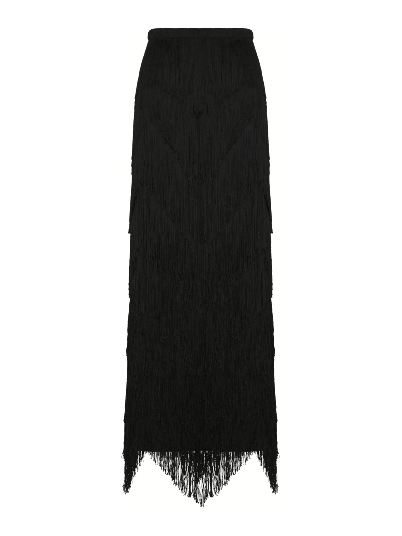 DARA LONG SKIRT WITH FRINGES - Bless - Woman