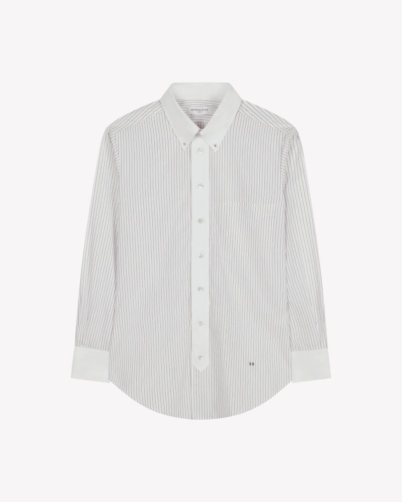 Cotton Johnny Shirt - Burgundy Stripe