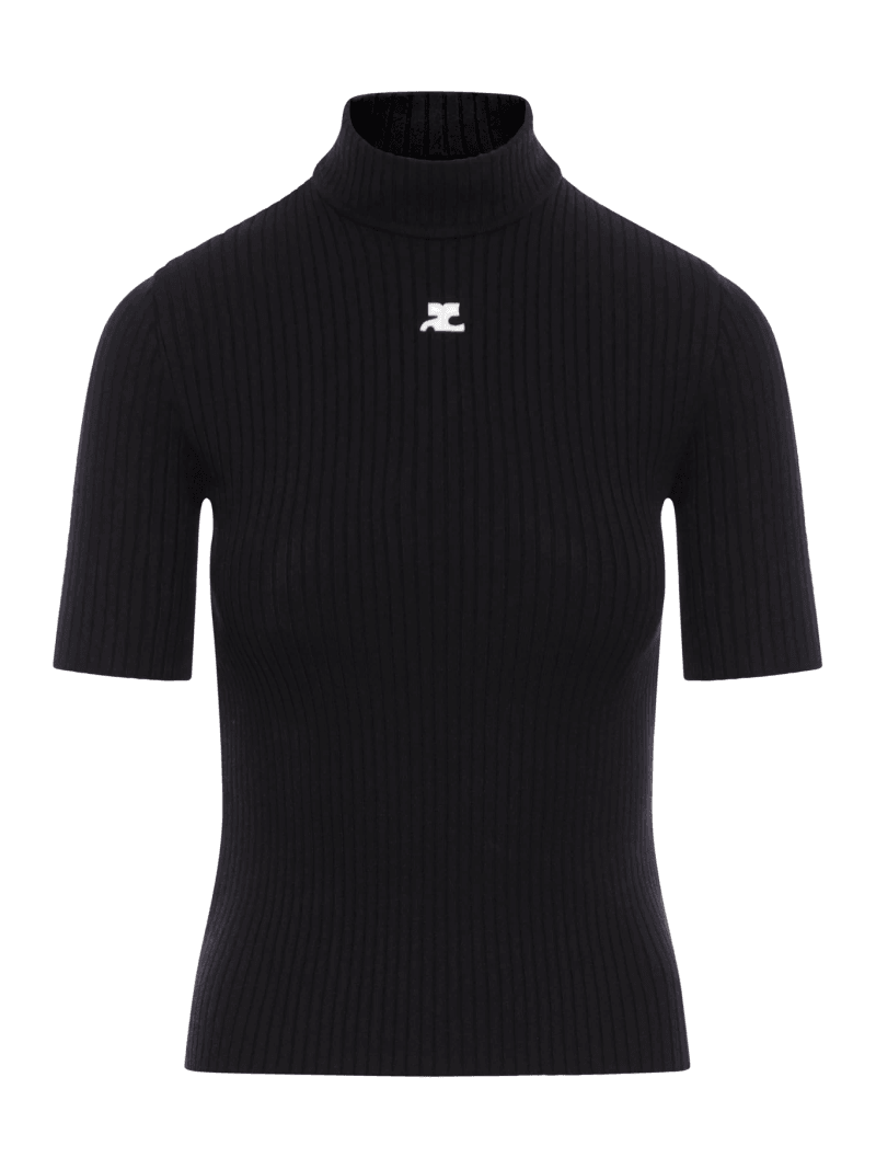 REEDITION SHORT SLEEVES RIB KNIT SWEATER - Courreges - Woman