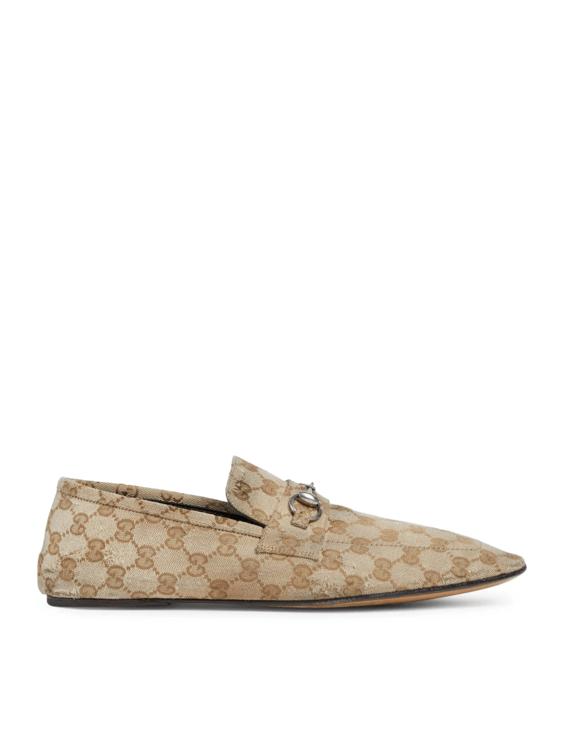 LIVED-EFFECT MOCCASIN WITH HORSE CLIP - Gucci - Man