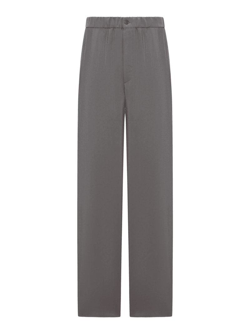 WIDE LEG SILK BLEND TROUSERS - Giorgio Armani - Man