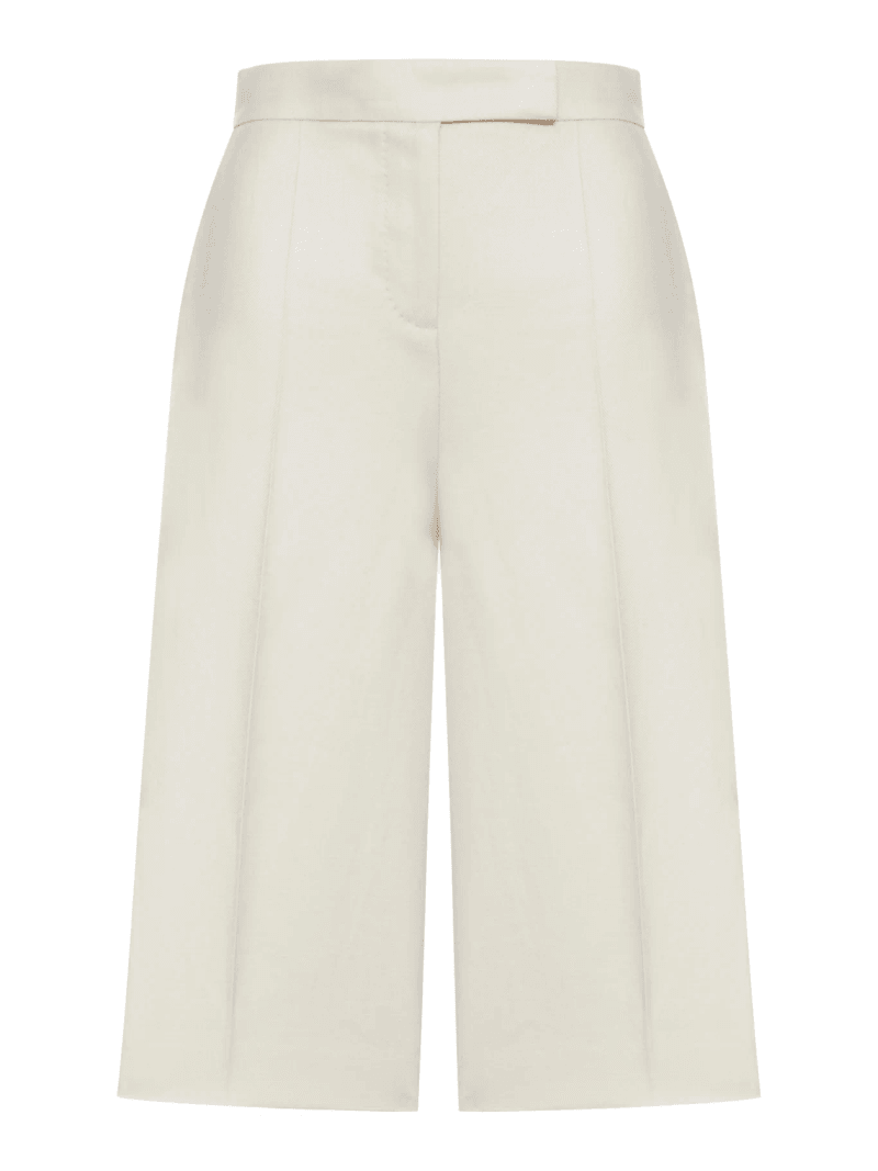 KAKI LINEN BERMUDA SHORTS - Max Mara - Woman