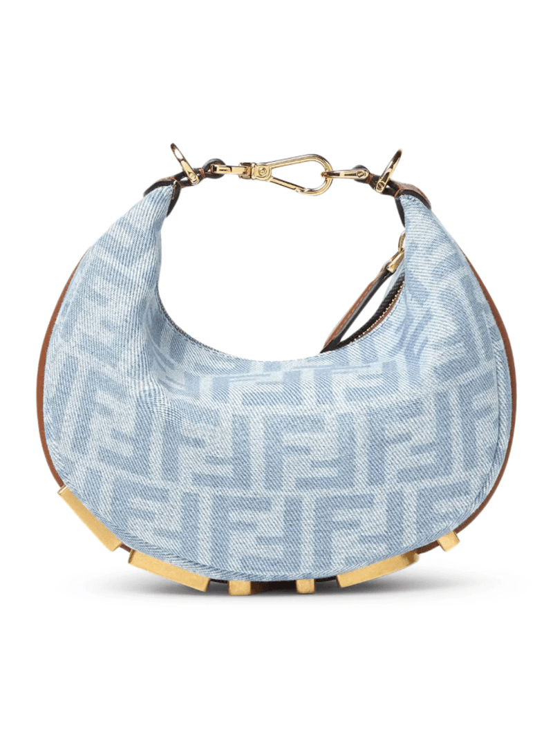 FENDIGRAPHY MINI BAG IN LIGHT BLUE FF DENIM - Fendi - Woman