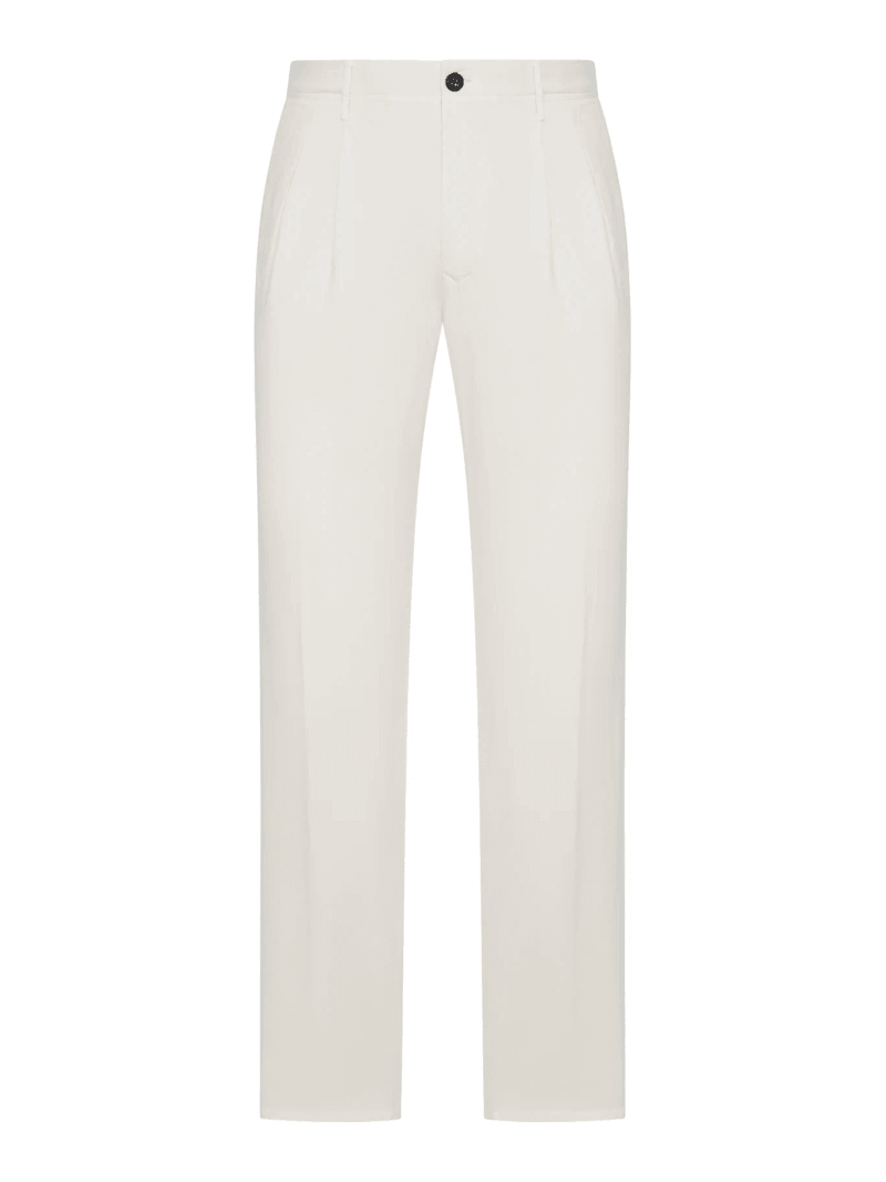 TAILORED TAILORED TROUSERS IN COTTON AND LINEN BLEND - Incotex - Man
