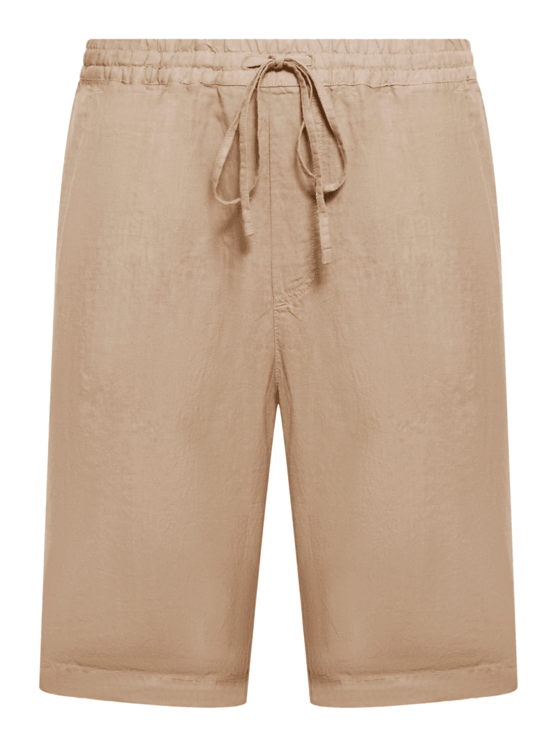 LINEN BERMUDA SHORTS WITH DRAWSTRING WAIST - 120% Lino - Man