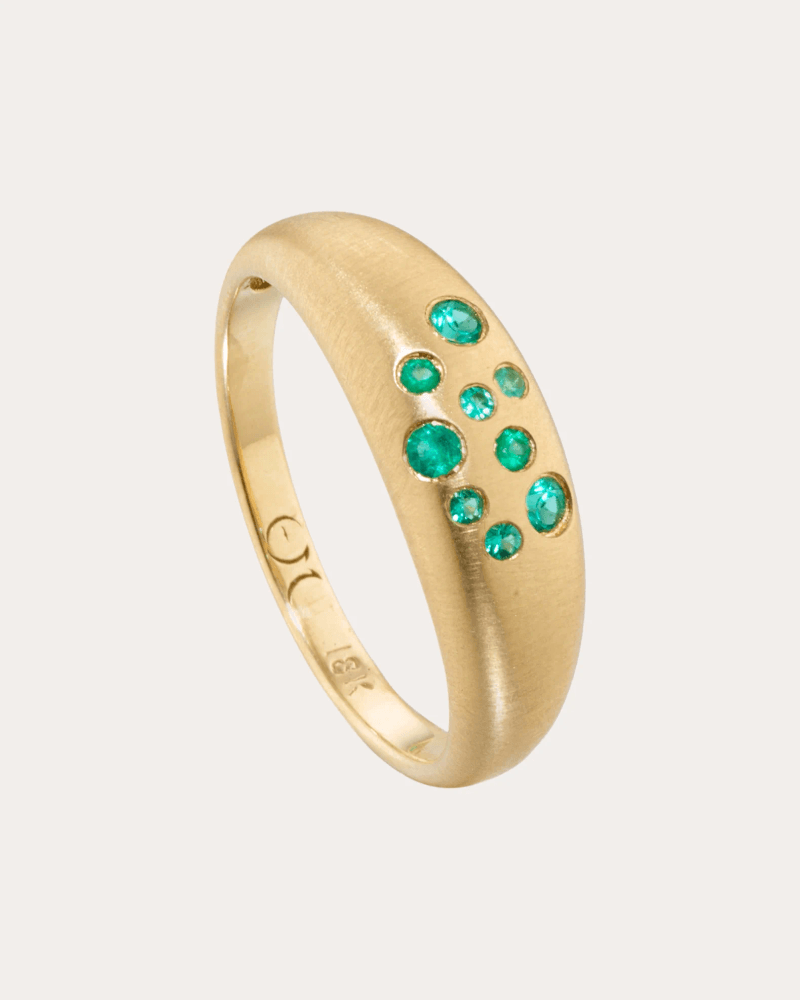 Elizabeth Moore Women's Emerald & 18k Gold Fairy Dust Ring