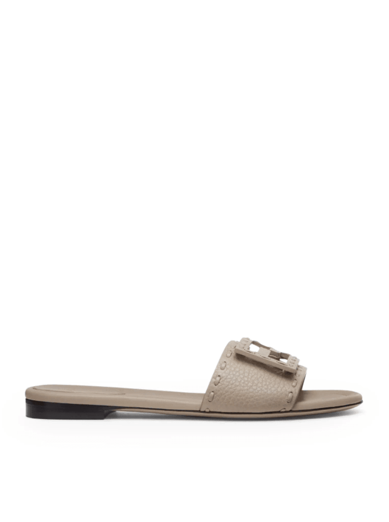 SLIDE BAGUETTE IN DOVE GREY LEATHER - Fendi - Woman