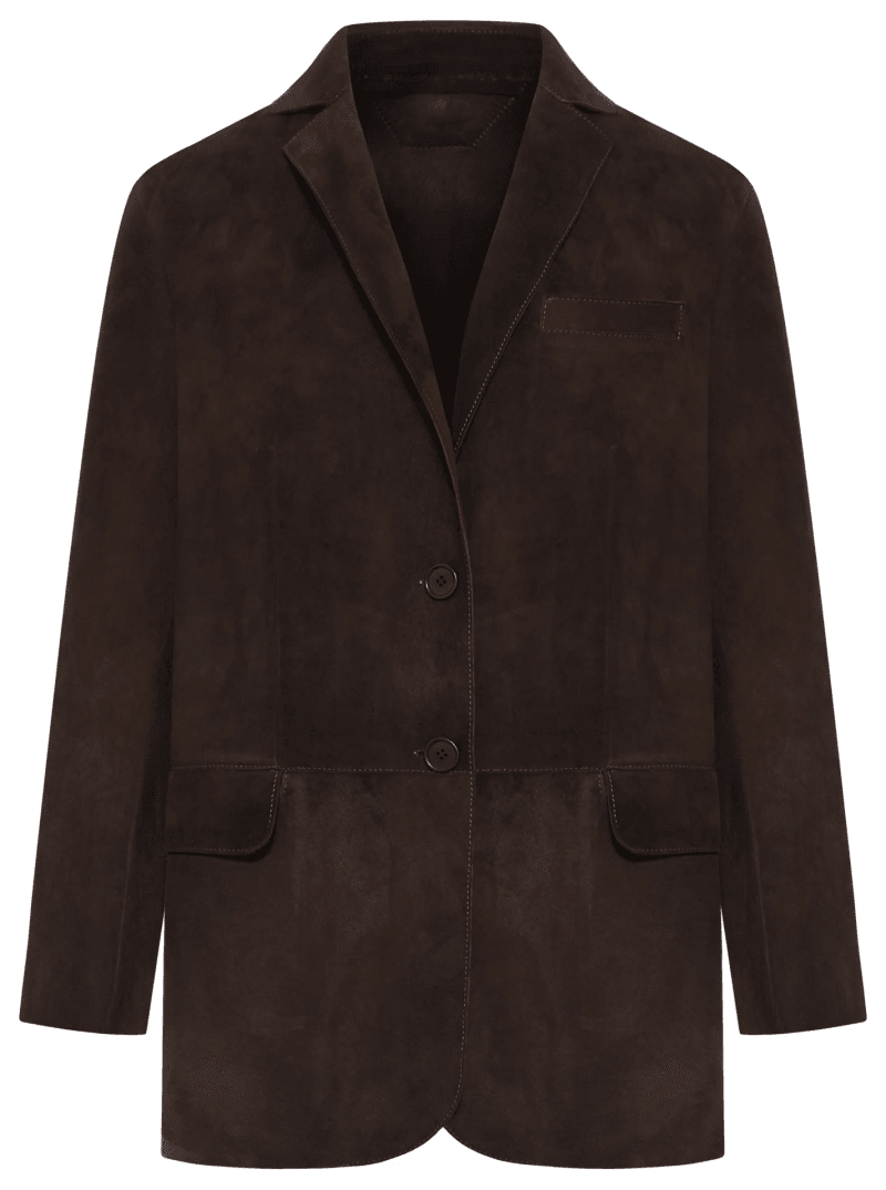 BROWN SUEDE TAILORED JACKET - Salvatore Santoro - Woman