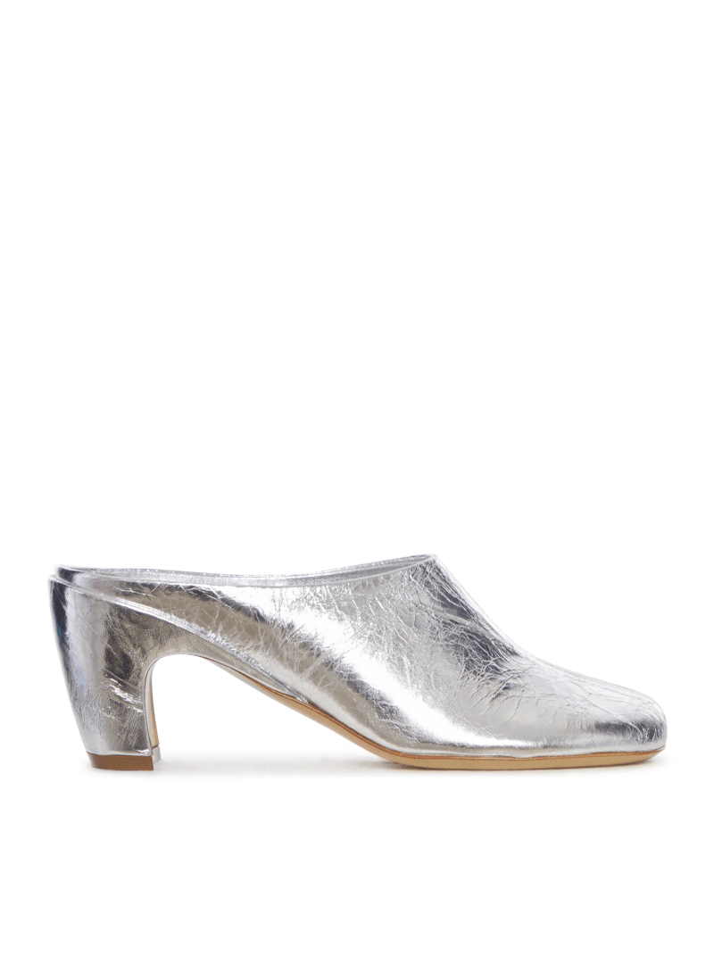 MULES IN LAMINATED LEATHER WITH METALLIC EFFECT - Dries Van Noten - Woman
